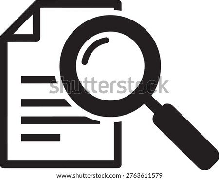 Magnifying glass on document icon for search concept