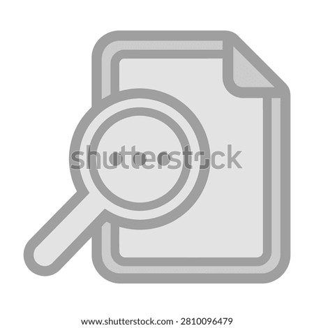 Magnifying glass on document icon for searching and investigating, symbolizing research and analysis