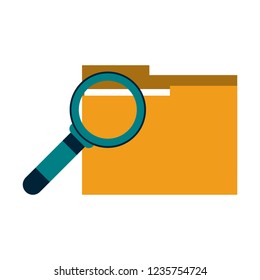 magnifying glass on folder