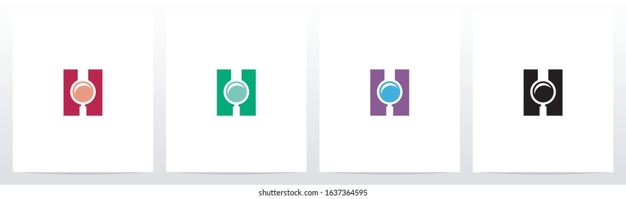Magnifying Glass On Letter Logo Design H