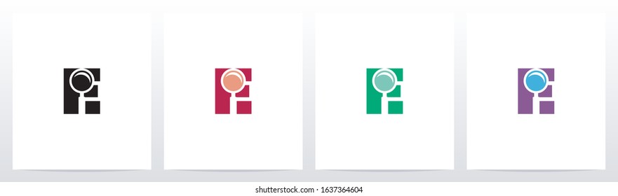 Magnifying Glass On Letter Logo Design E