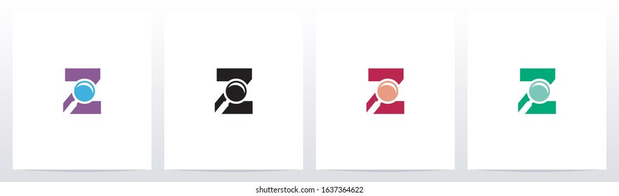 Magnifying Glass On Letter Logo Design Z