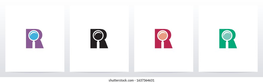 Magnifying Glass On Letter Logo Design R