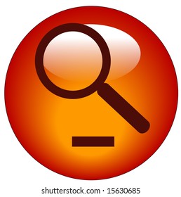 magnifying glass on minus button - zoom out icon