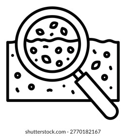 Magnifying glass on moldy cheese