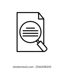 Magnifying glass on paper visible text details, suitable for business presentations, educational materials, and scientific research purposes.