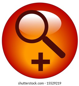 magnifying glass on plus button - zoom in icon