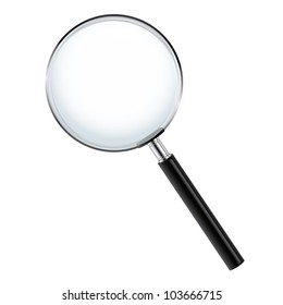 Magnifying glass on white background