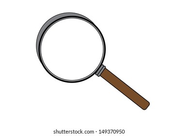 A Magnifying Glass on a White Background. Vector