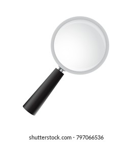 Magnifying glass on a white background. Vector realistic magnifi