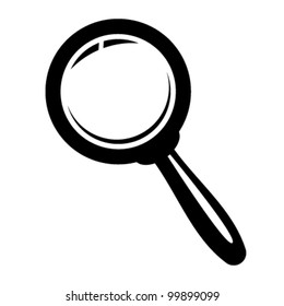 Magnifying glass on white background. Vector illustration.