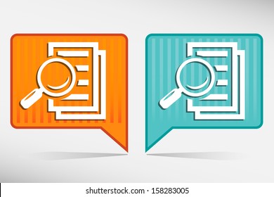 Magnifying glass orange and blue pointer - search the document. 