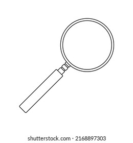 Magnifying Glass Outline Icon Illustration on Isolated White Background