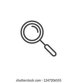 Magnifying glass outline icon. linear style sign for mobile concept and web design. Magnifier search simple line vector icon. Symbol, logo illustration. Pixel perfect vector graphics