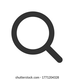 Magnifying glass outline icon. Search and zoom symbol. Magnify sign. Magnifier logo. Web application and interface button. Vector illustration image. Isolated on white background.