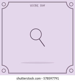Magnifying Glass Outline Vector Icon.