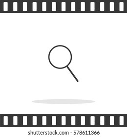 Magnifying Glass Outline Vector Icon.