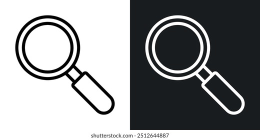 Magnifying glass outlined icon vector collection.