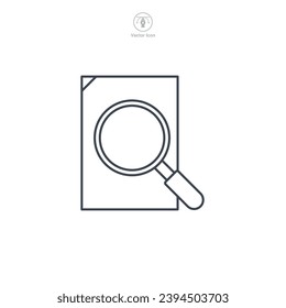 Magnifying Glass over Document Icon symbol vector illustration isolated on white background