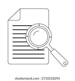 Ícone de Lupa sobre Documento para Pesquisa e Análise de Dados
