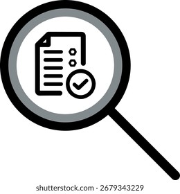 Lupa sobre Documento, Símbolo de Revisão ou verificação