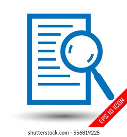 magnifying glass over document vector icon
