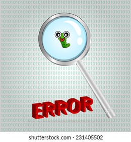 magnifying glass over Error Text