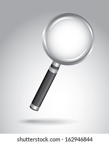 magnifying glass over gray background. vector illustration