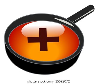magnifying glass over plus button - zoom in icon