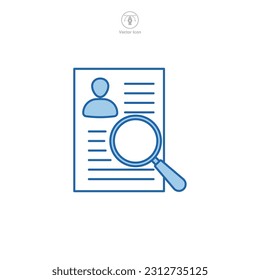 Magnifying Glass over Resume icon symbol template for graphic and web design collection logo vector illustration