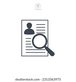 Magnifying Glass over Resume icon symbol template for graphic and web design collection logo vector illustration