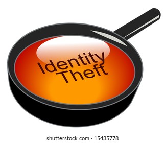 magnifying glass over top of identity theft
