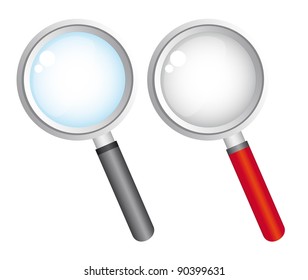 magnifying glass over white background. vector illustration