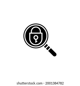 Magnifying glass and padlock icon