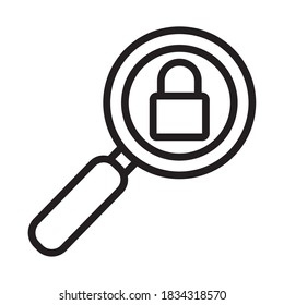 magnifying glass with padlock line style icon vector illustration design