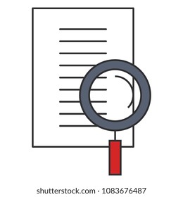 magnifying glass with paper