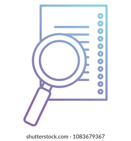 magnifying glass with paper