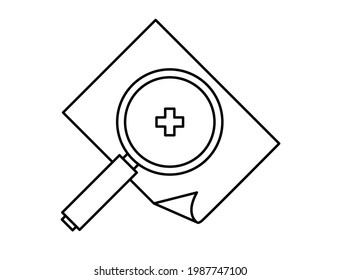 Magnifying glass and paper icon