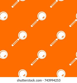 Magnifying glass pattern repeat seamless in orange color for any design. Vector geometric illustration