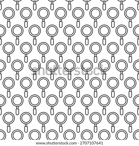 Magnifying glass pattern of simple outline icons. Loupe seamless repeating background. Vector illustration.
