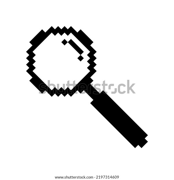 Magnifying Glass Pixel Art Isolated On Stock Vector (Royalty Free ...