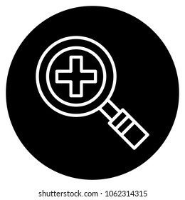 Magnifying glass plus icon. Vector illustration
