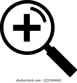 Magnifying glass and plus sign simple icon