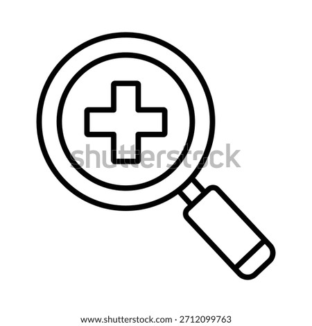 Magnifying glass with a plus symbol inside for zoom or magnification