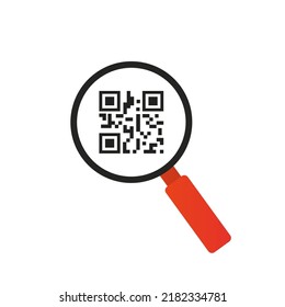 Magnifying Glass Qr Code Vector Illustration Stock Vector (Royalty Free ...