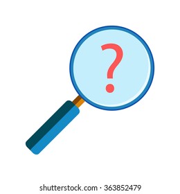Magnifying glass with question mark
