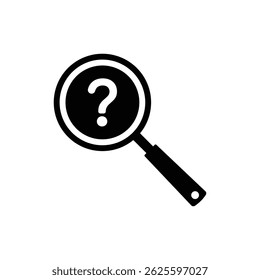 Magnifying glass with question mark icon design on a white background