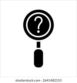 magnifying glass with question mark Icon ,Symbol isolated white background. vector illustration. color editable.