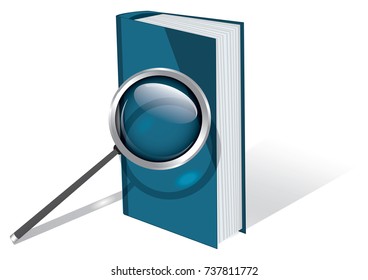 Magnifying glass realistic and folder for storing securities - isolated on white background - vector art