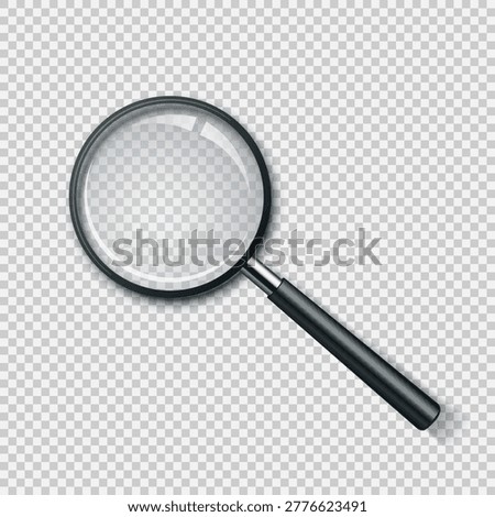 Magnifying glass realistic with shadows and highlights